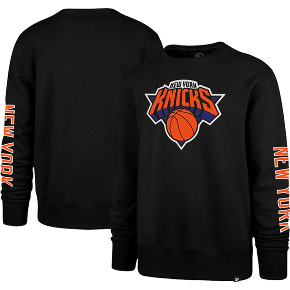Men's New York Knicks '47 Black 2022/23 City Edition Two-Peat Headline Pullover Sweatshirt